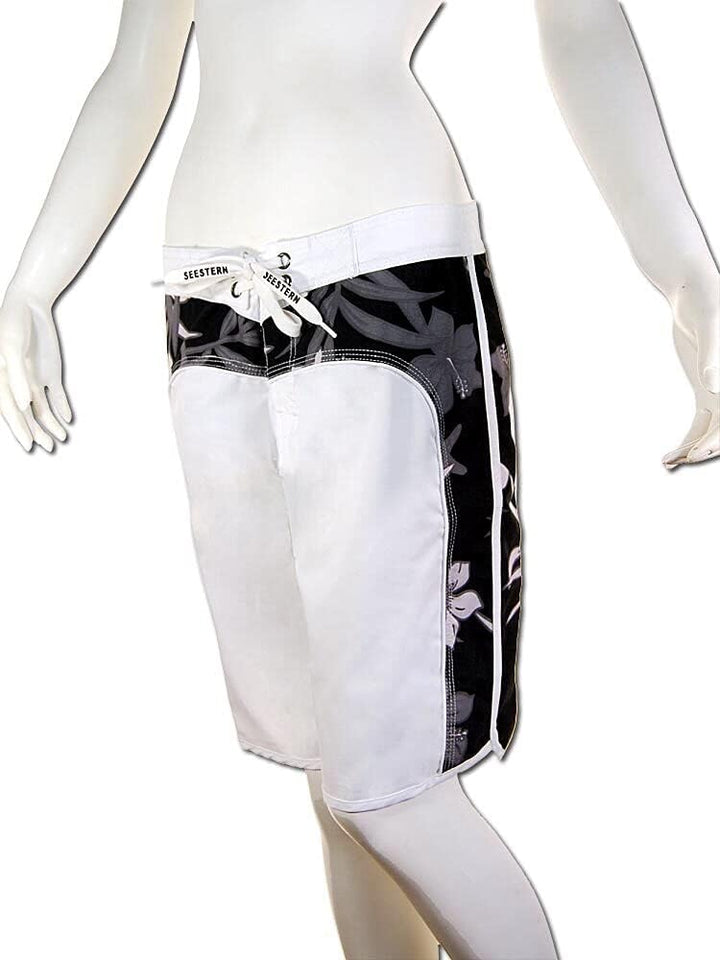 SEESTERN Damen Microstrech Boardshorts Surfshorts Boardshort Badehorts XS-4XL /2123, Weiss