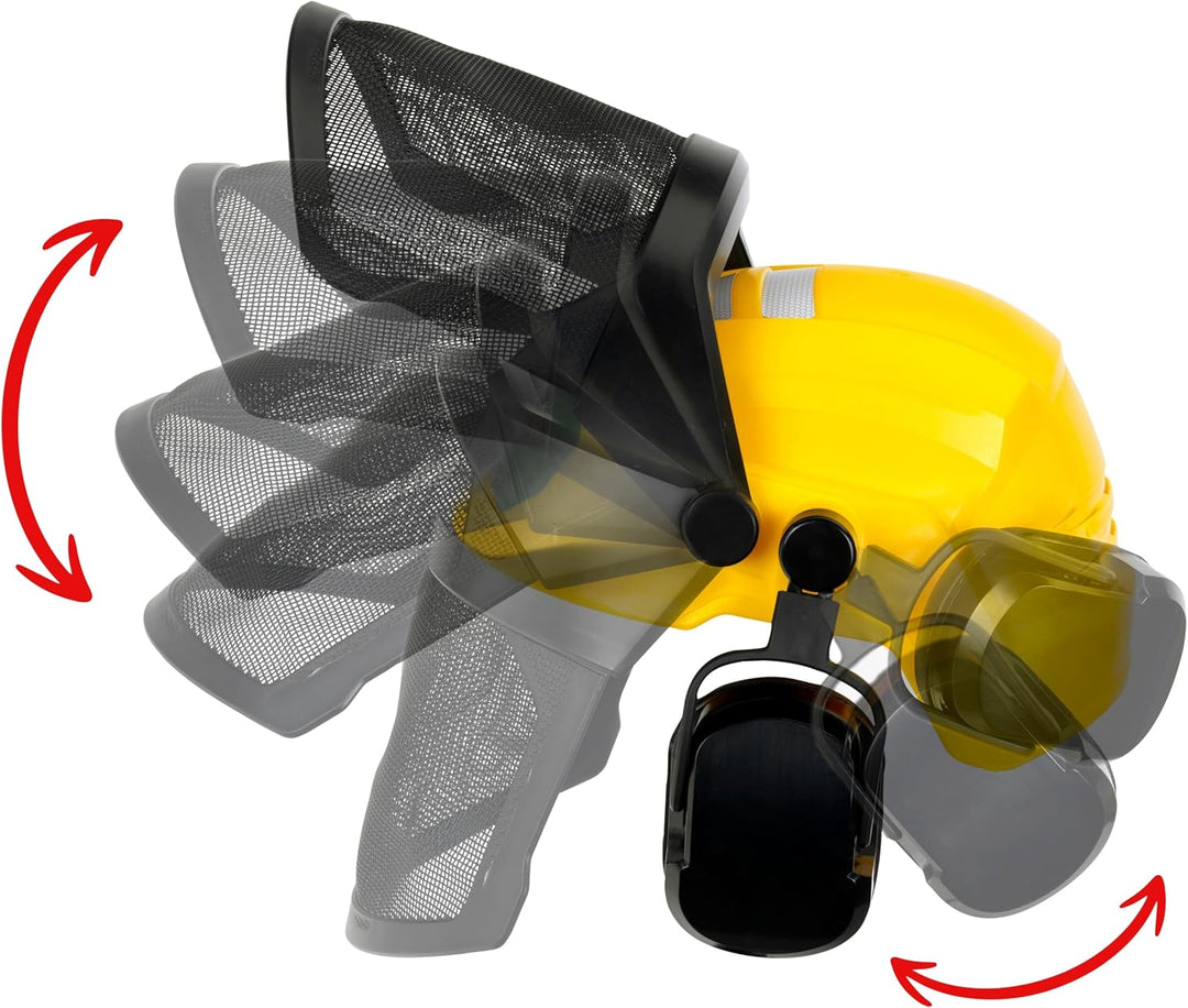 Theo Klein 8199 Bosch Waldarbeiter-Helm Grössenverstellbarer Spielzeughelm mit Visier & Ohrenschütze