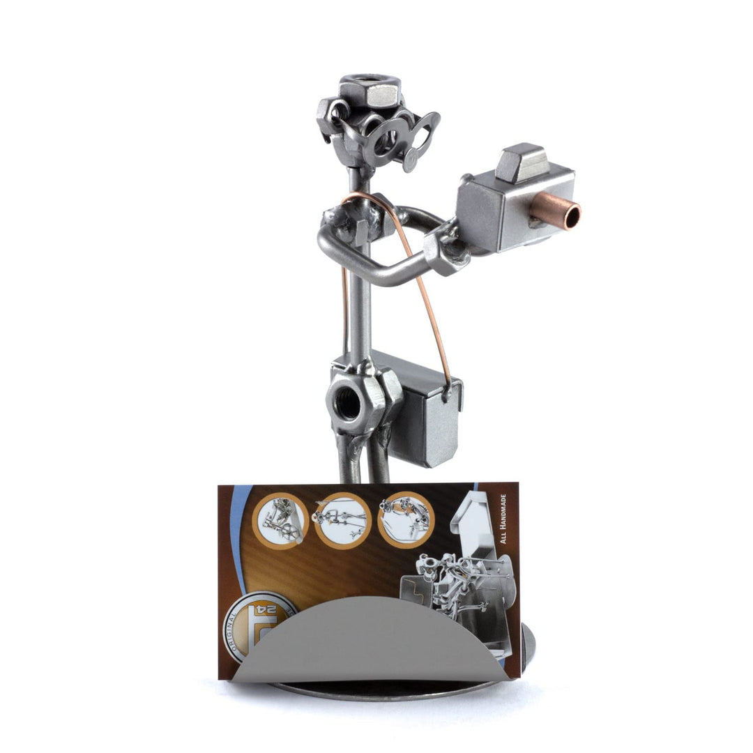 Steelman24 I Schraubenmännchen Fotograf 2 mit Visitenkartenhalter I Made in Germany I Handarbeit I G