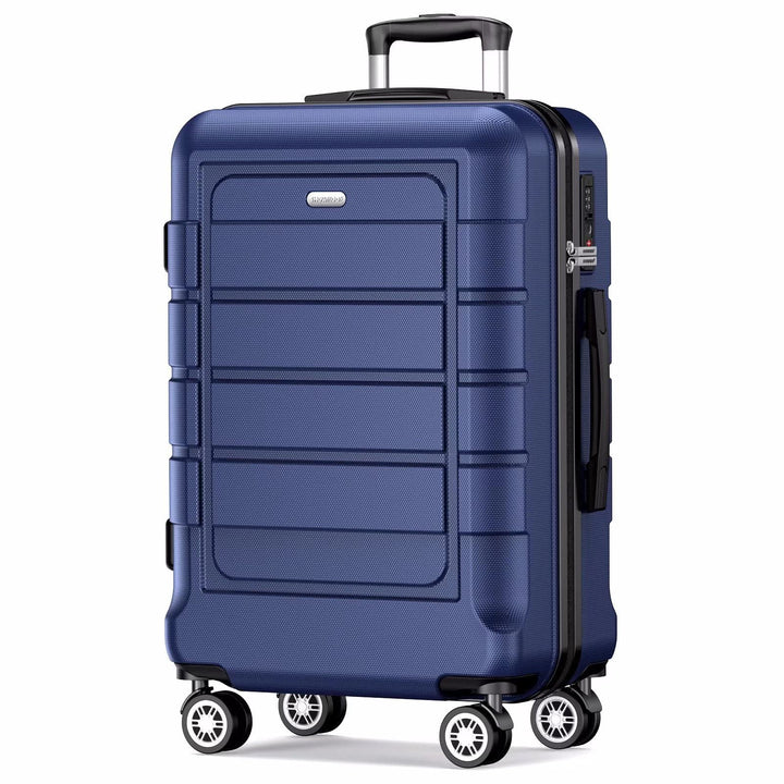 SHOWKOO Handgepäck-Set, 2-teilig, Hartschale, PC + ABS, erweiterbar, leicht, langlebig, Trolley, Rei