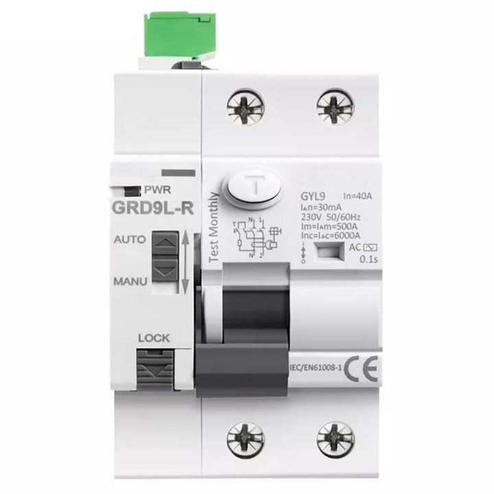 Differentialschalter mit automatischer Rückstellung, 2P, 40 A, 30 mA, 6 Ka, Differentialschalter mit