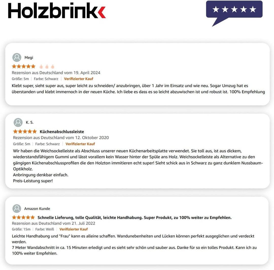 HOLZBRINK Weichsockelleiste selbstklebend ASCHGRAU Knickleiste, 32x23mm, 25 Meter 25m Aschgrau, 25m