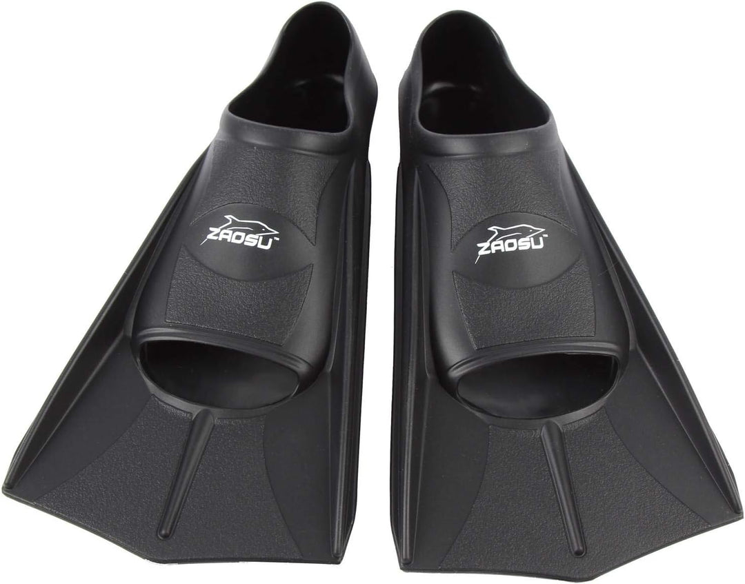 ZAOSU Unisex Training Fins | Kurzflossen für Erwachsene und Kinder fürs Training im Schwimmen Schwar