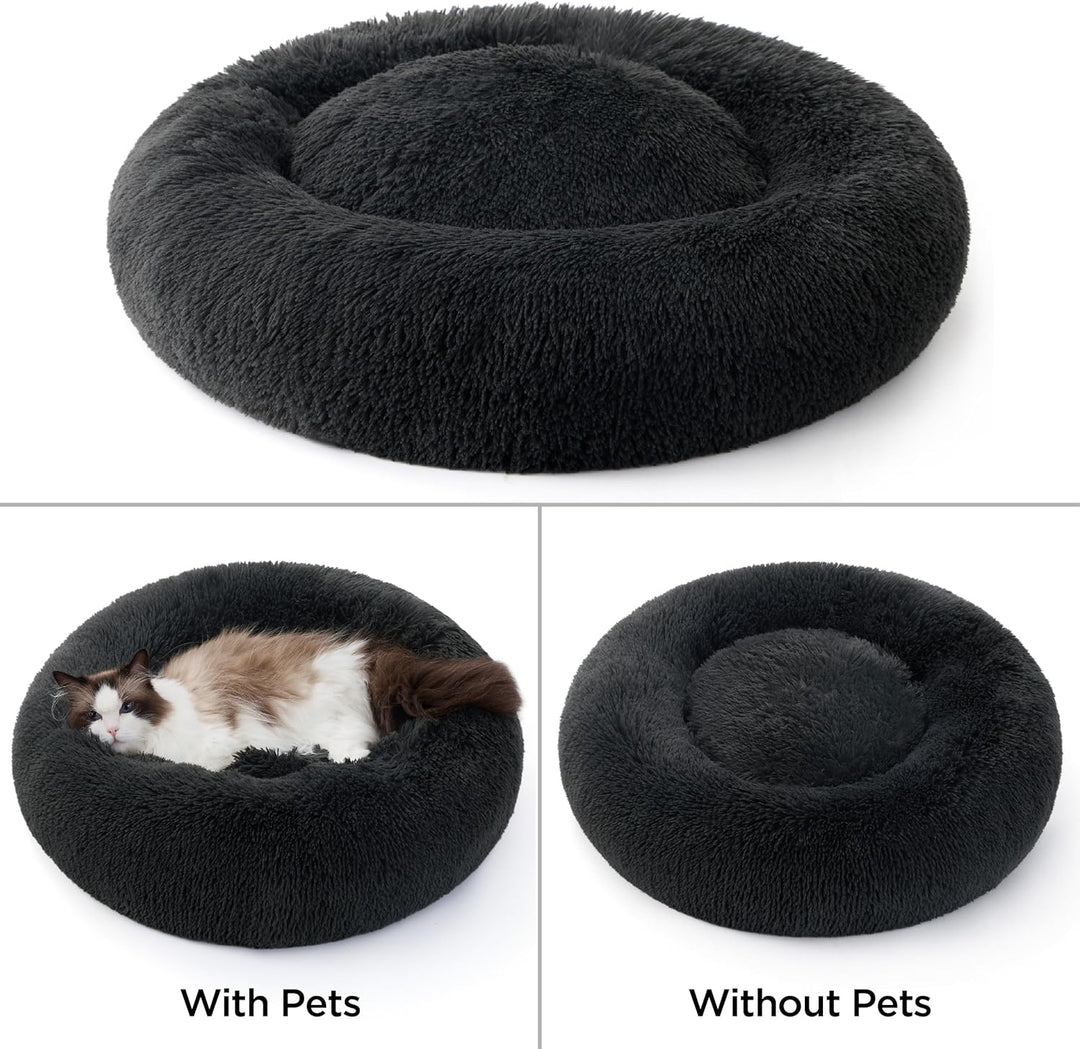 BEDSURE Katzenbett waschbar Flauschiges Hundebett - Ø 70 cm Katzenschlafplatz für Katzen und Hunde,