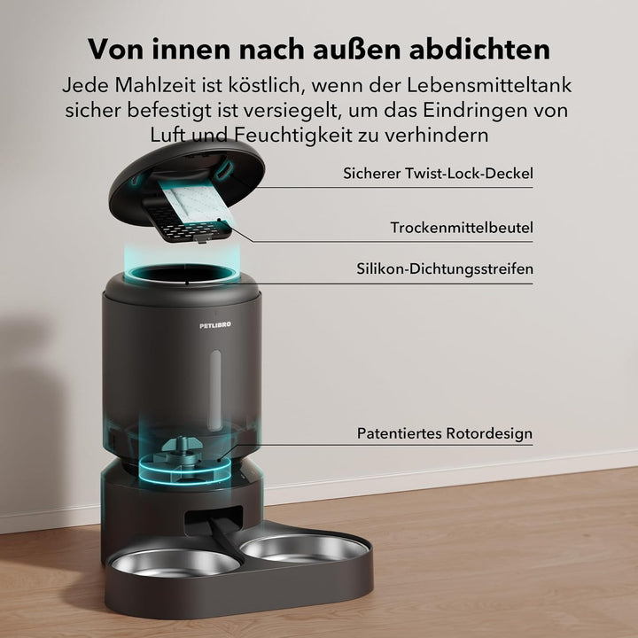 PETLIBRO 5G Wi-Fi Futterautomat für 2 Katzen und Hunde mit APP, WLAN-Haustierfutterspender, Automati