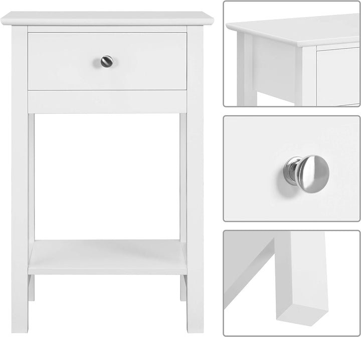 Yaheetech Nachttisch mit Schublade, Beistelltisch mit Ablage, Nachtkonsole Kommode Sofatisch, 40 x 3