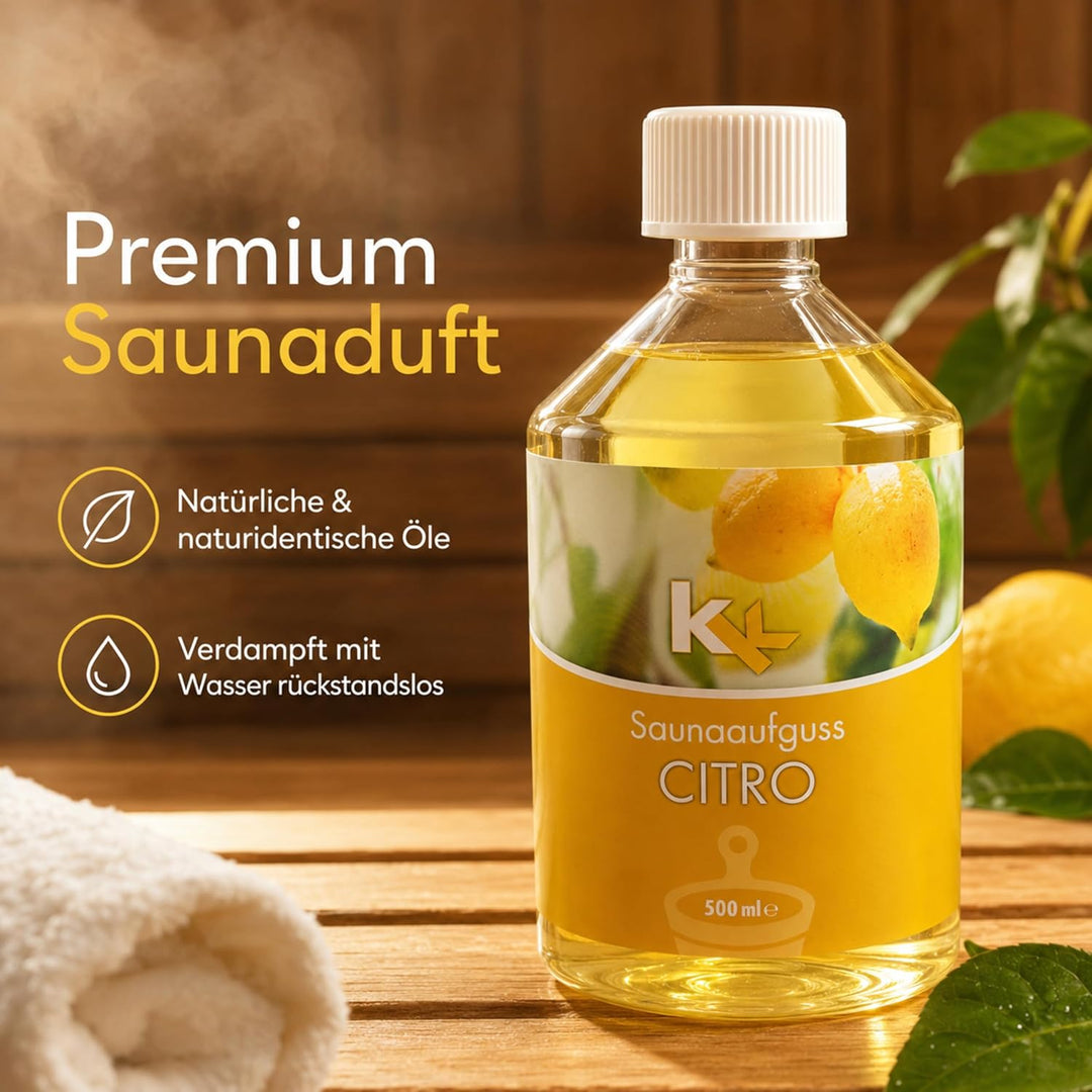 KK Sauna Aufguss Konzentrate PREMIUM | 500 ml Flasche | Made in Germany | Wellness für Zuhause | Cit