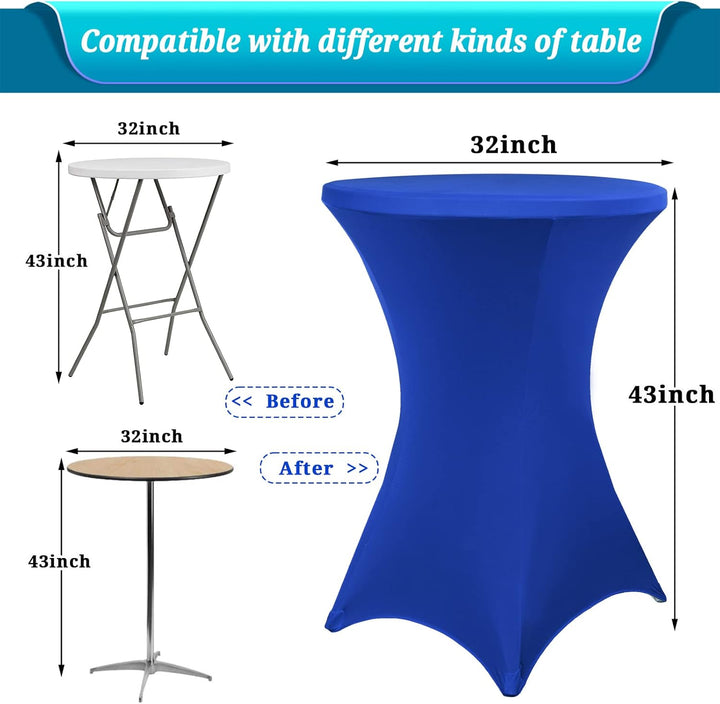 3er-Set Stretch Stehtisch Husse für Bistrotisch Ø 80-85 cm Elegante,Verstärkung im Fussbereich,40°C