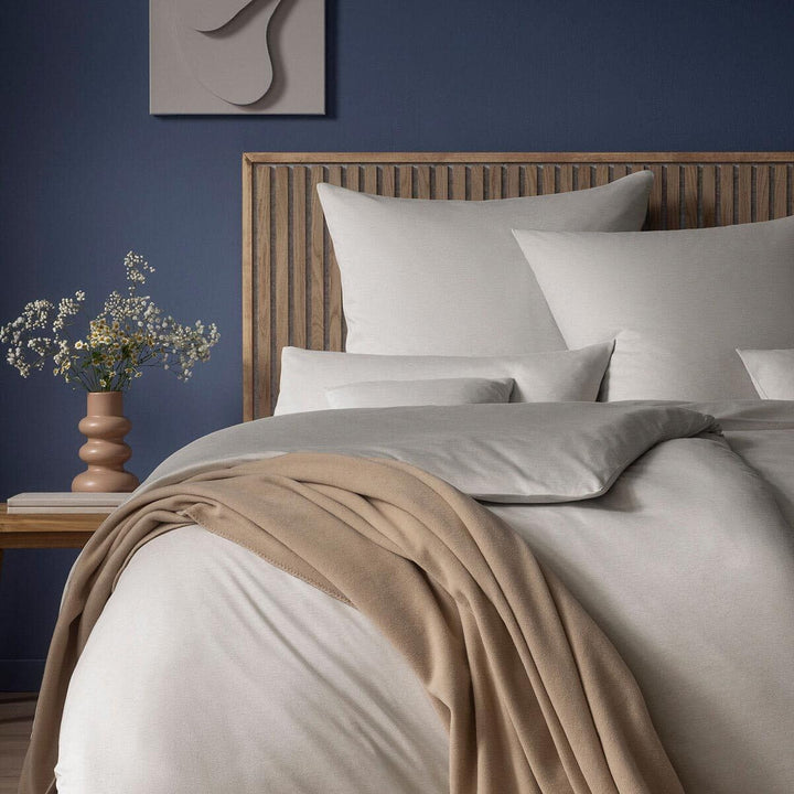 ESTELLA Mako Interlock Jersey Bettwäsche Uni Takoma Silber, 1 Bettbezug 135 x 200 cm + 1 Kissenbezug
