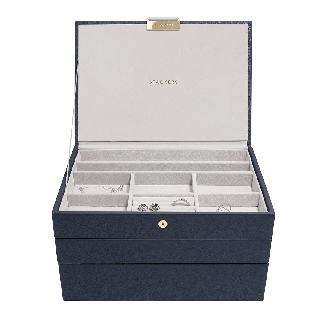 Stackers Marine Klassisch Schmuckschatulle -3 Navy, Navy