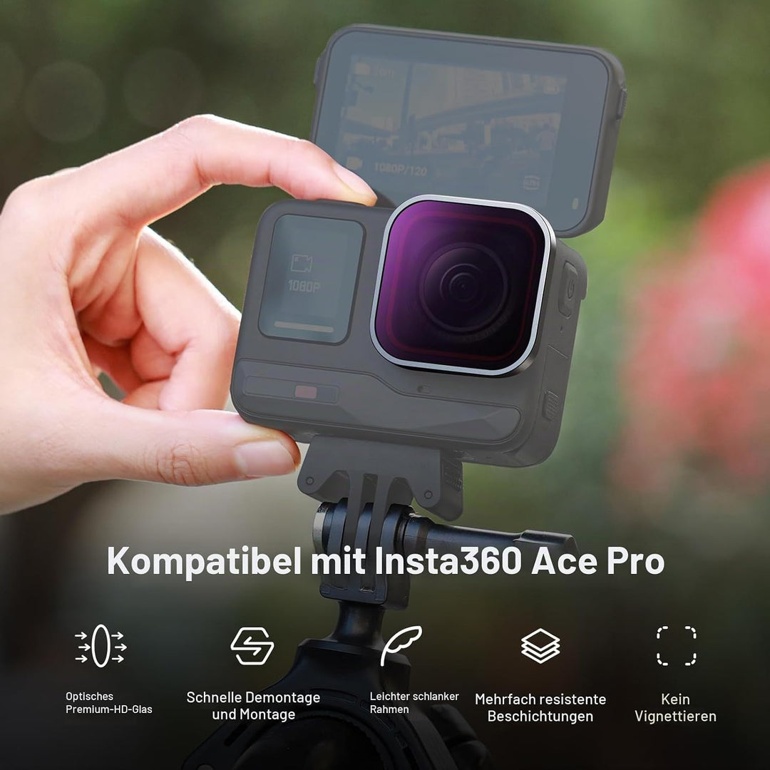 NEEWER ND/PL Filter Set kompatibel mit Insta360 ACE PRO, 4er Pack ND8/PL ND16/PL ND32/PL ND64/PL Act