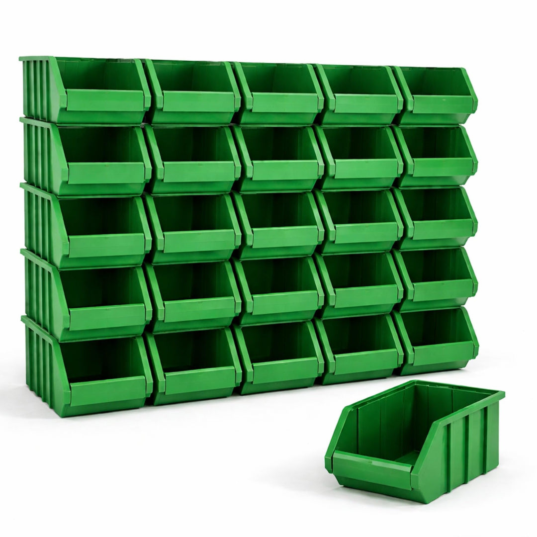 Rodopi 26er Set Stapelboxen, Grösse M | Sichtlagerkästen 230x150x130mm | Robuste Lagerboxen für Werk