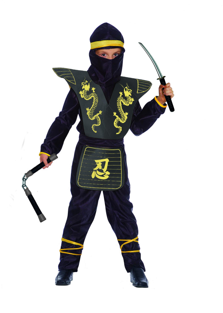 Ciao- Ninja Fighter Kostüm Verkleidung Junge with toy weapons set 6-8 Jahre Gelb, 6-8 Jahre Gelb