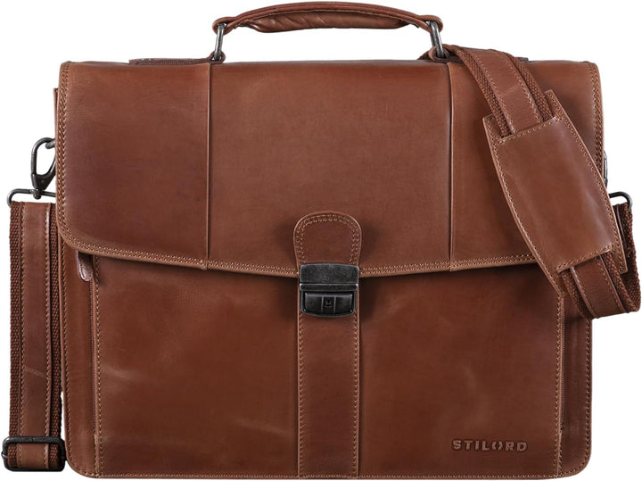 STILORD 'Havanna' Leder Businesstasche A4 Gross Klassische Aktentasche Arbeitstasche Abnehmbarer Sch