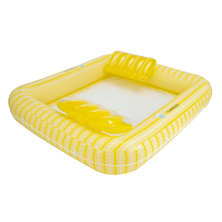 Flamingueo Luftmatratze Pool - Wassermatratze - Extra gross - Gitterboden - Zwei Getränkehalter - Zw