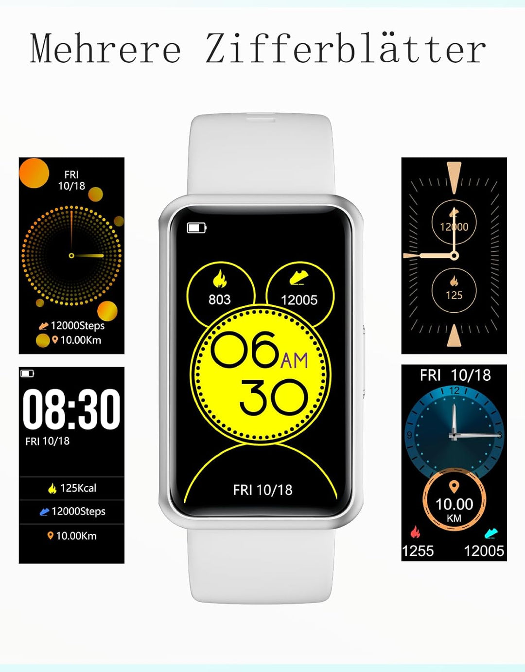 HUAKUA Schrittzähler Uhr (Ohne app und Handy) 1,47 Zoll Touchscreen Einfach Smartwatch Fitness Track