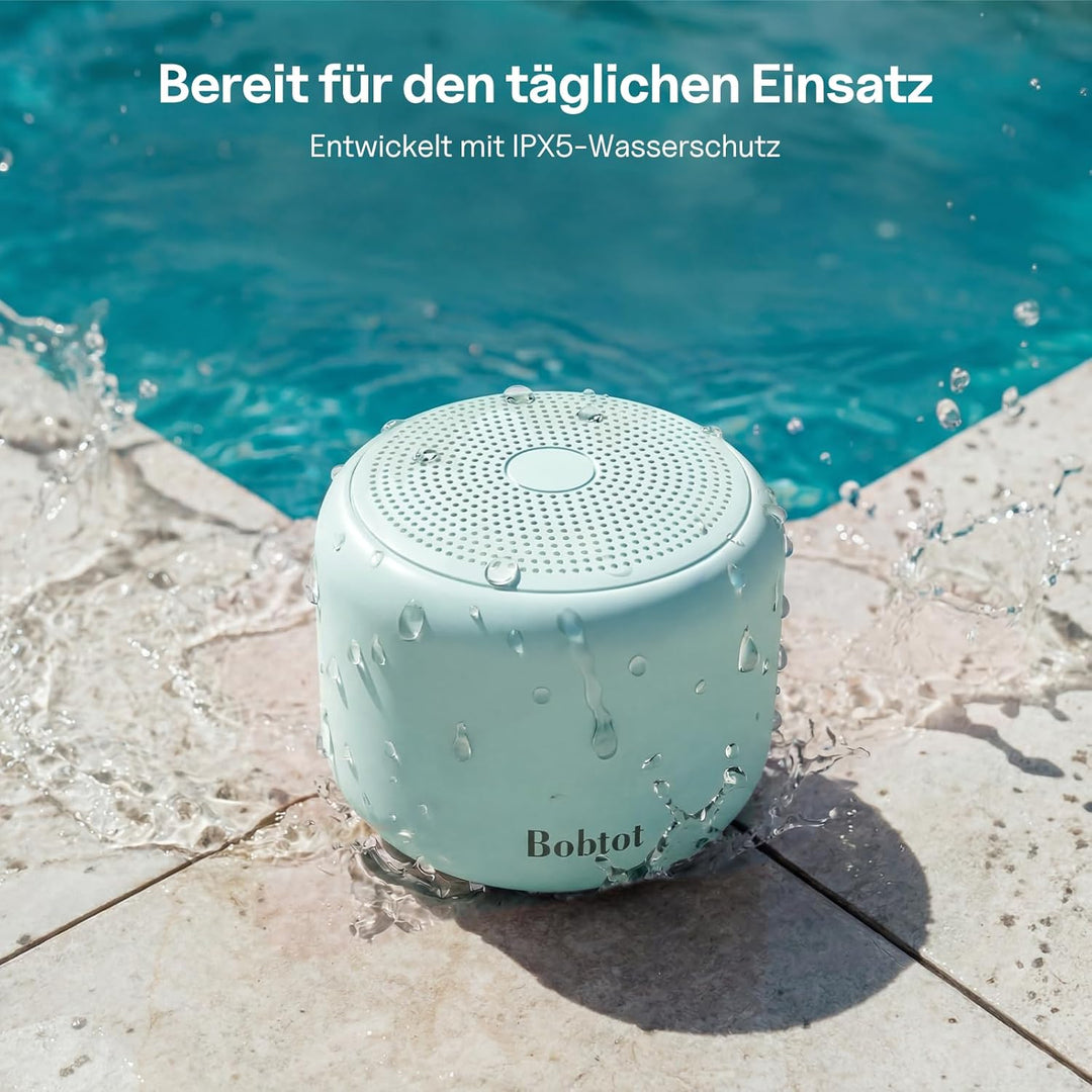 Bobtot Tragbarer Bluetooth-Lautsprecher, kabelloser wasserdichter Lautsprecher mit lautem Stereo-Sou
