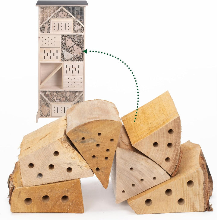 GARDIGO® Nistholz Nachfüllpack - 6 Stück | Insektenhotel Füllmaterial für Bienenhotels | Nisthölzer