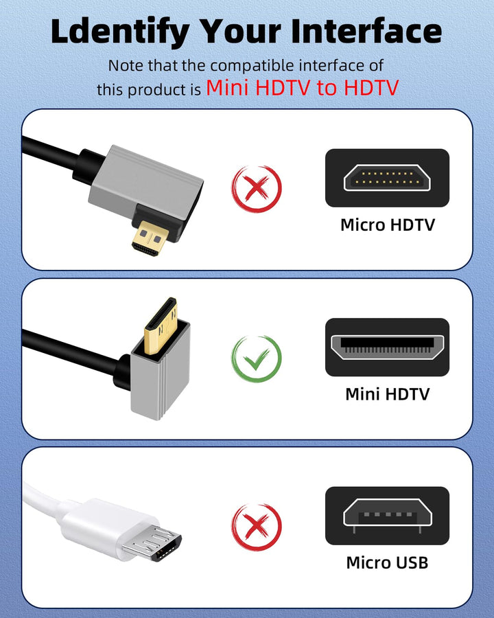 GELRHONR Mini-HDTV-Spiralkabel, 4K/60Hz Dünnes Mini-HDTV-Kabel Kurz 18Gbps 3D, Unterstützt 3D, für D