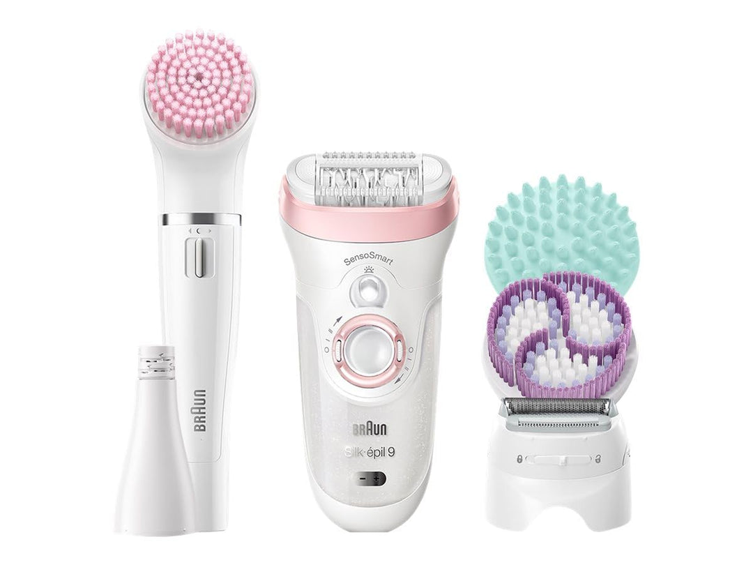 Braun Silk-épil Beauty-Set 9 Deluxe 7-in-1 Epilierer Damen / Haarentferner, Facespa Gesichtsepiliere