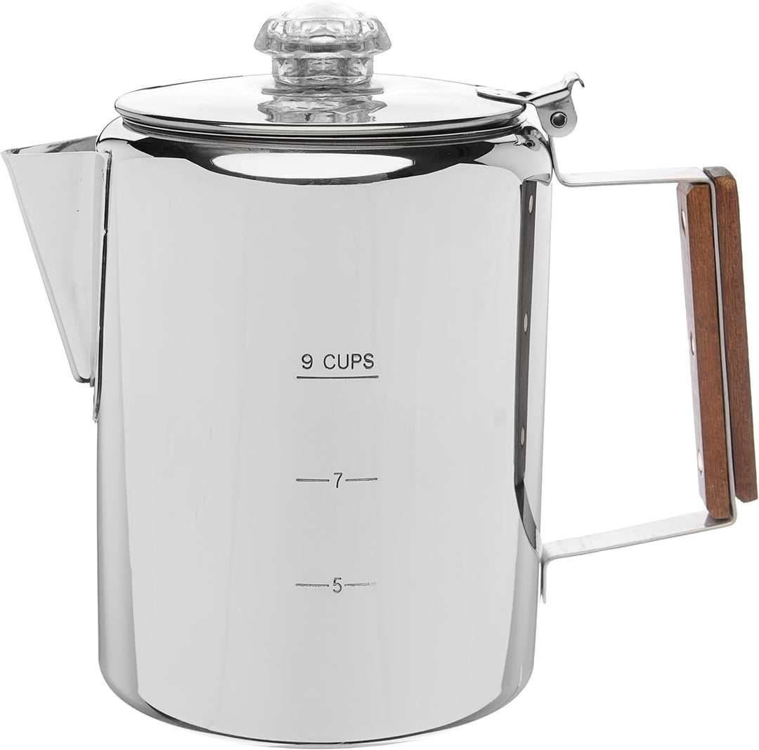 Coletti Bozeman Perkolator-Kaffeekanne – KEIN Aluminium, KEIN Plastik [9 Tassen] 9 CUP, 9 CUP