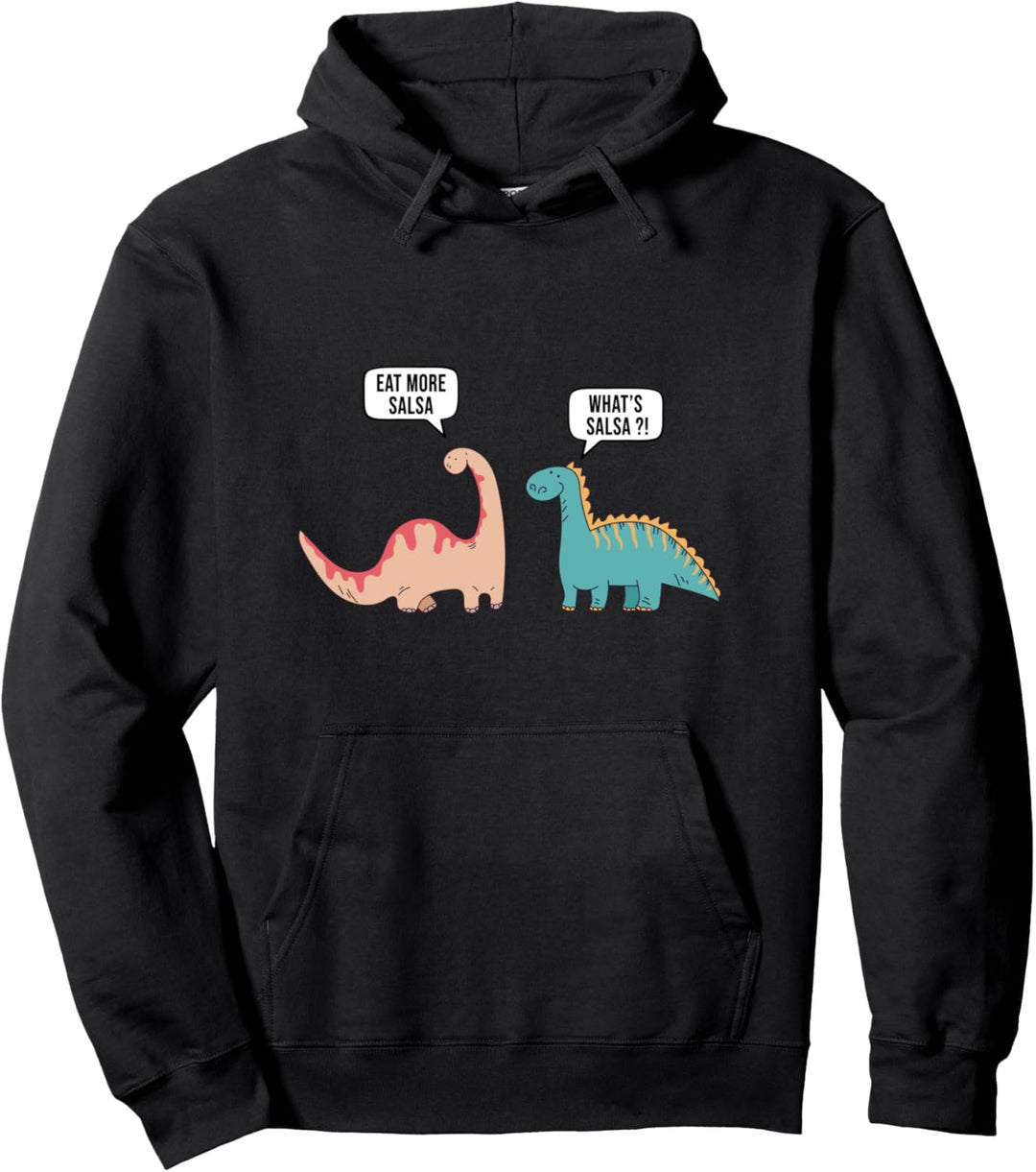 Lustiges veganes und pflanzliches Salsa-Design mit süssen Dinosauriern Pullover Hoodie
