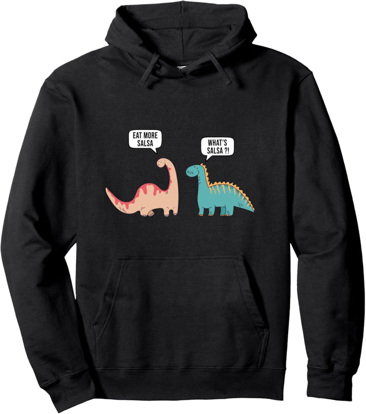 Lustiges veganes und pflanzliches Salsa-Design mit süssen Dinosauriern Pullover Hoodie