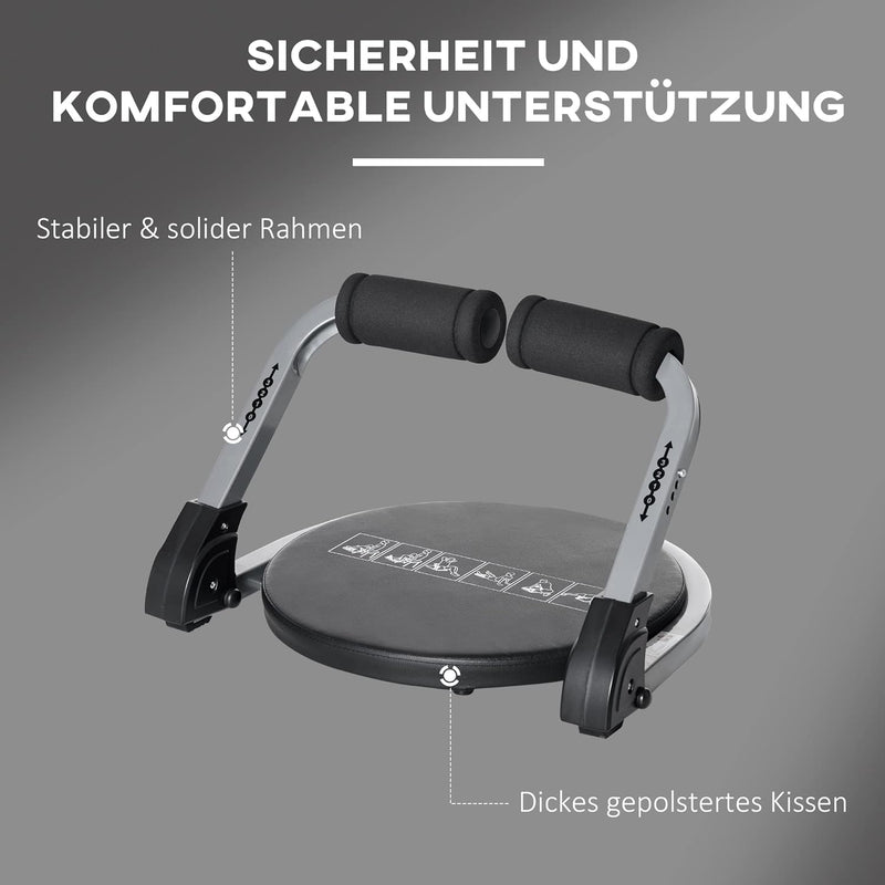 HOMCOM Bauchtrainer, klappbarer Multitrainer, Trainingsgerät mit Kissen, Höhenverstellbare Bauchtrai