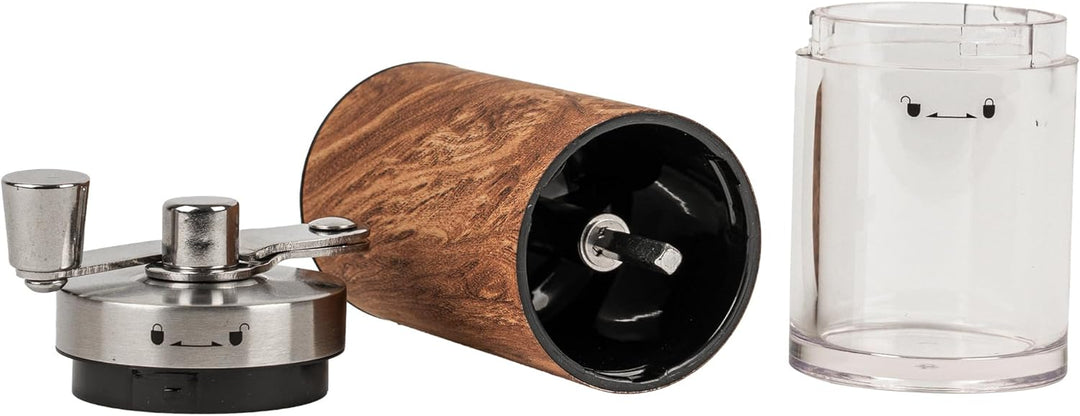 KARL HAUSMANN Handkaffeemühle manuell - 80 g - Kaffeemühle mit Keramikmahlwerk und klappbarer Kurbel