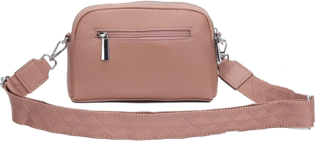 OBC Damen Tasche Crossbody Umhängetasche Bodybag Schultertasche Metallic Handytasche Crossover Kunst