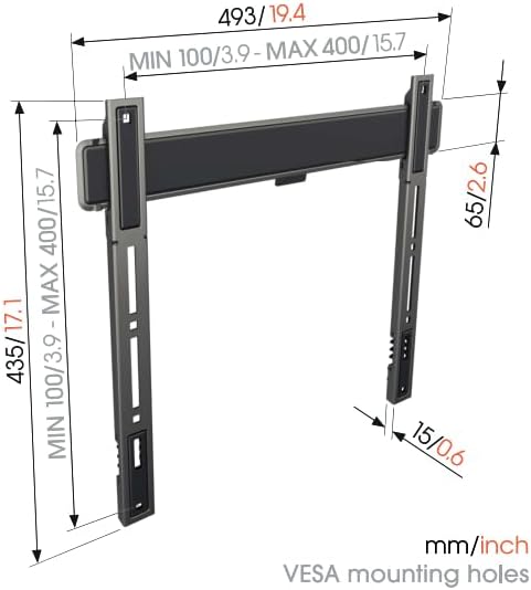 Vogel's TVM 5407 – Unsere Absolut Flachste TV-Wandhalterung für 32-77 Zoll TVs, Max 75 kg, Universel