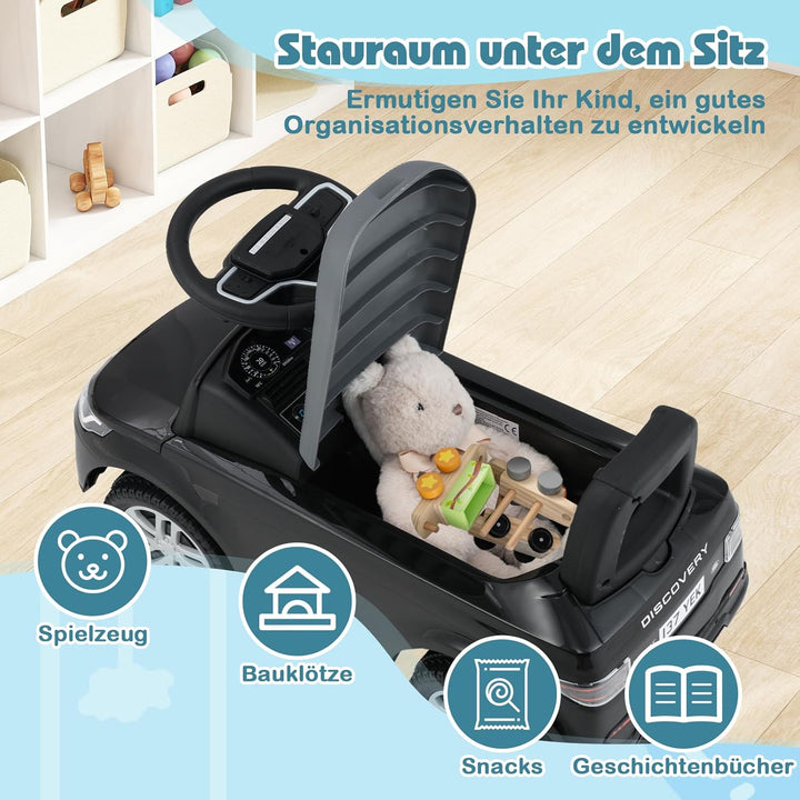 COSTWAY Rutschauto ab 1 Jahr, Rutschfahrzeug mit Stauraum unter Sitz, Rutscher Kinderauto mit Hupe &