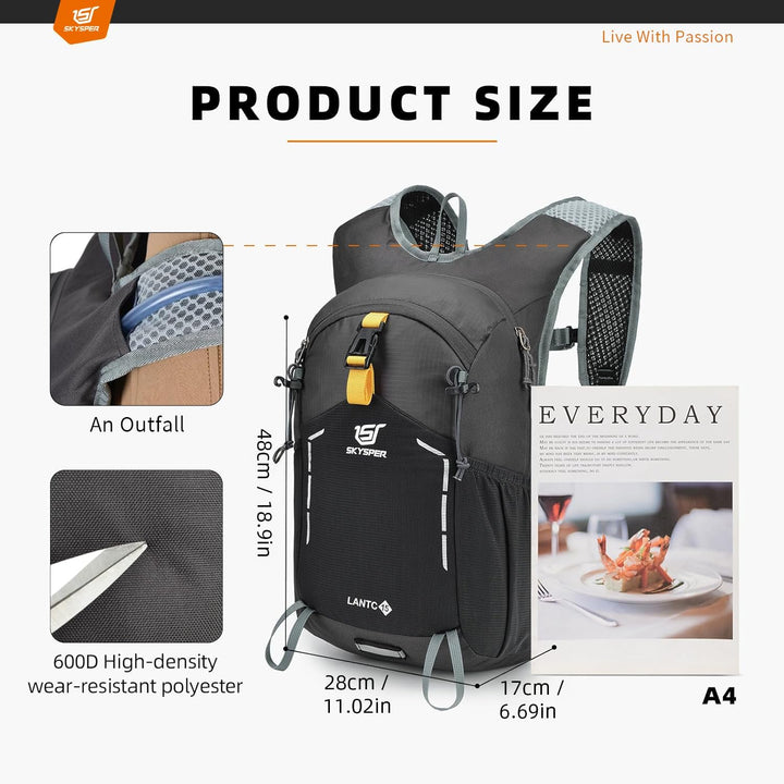 SKYSPER Wanderrucksack Herren Rucksack Klein Tagesrucksack Trekkingrucksack für Camping Outdoor Trav