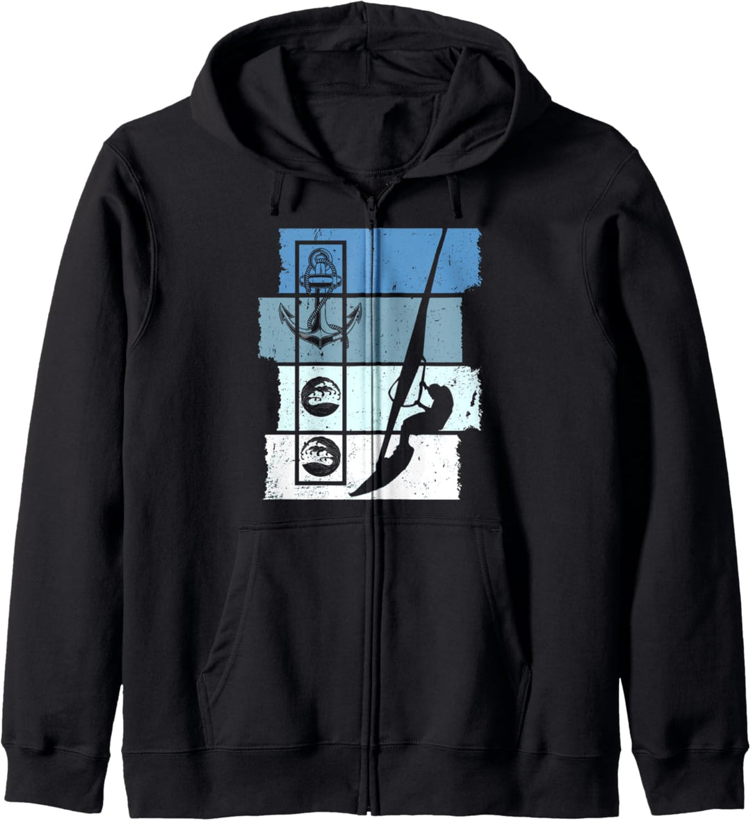Windsurfen Retro Windsurf Wassersport Surf Vintage Kapuzenjacke