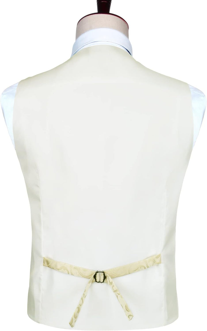 Rithern Herren Weste Paisley Floral Jacquard Seide Krawatte Einstecktuch Taschentuch Set mit Mansche