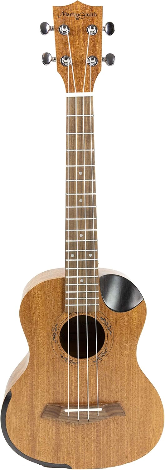 Martin Smith Premium Tenor-Ukulele mit Stimmgerät, gepolsterter Tasche und Aquila Ersatzsaiten, Teno