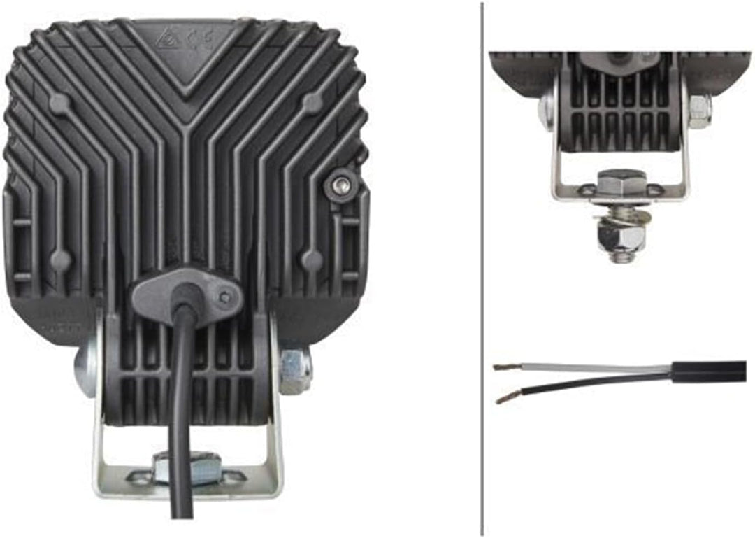 HELLA - LED-Arbeitsscheinwerfer - Q90 compact - 12/24V - 1200lm - geschraubt/Anbau - schwenkbarer Mo