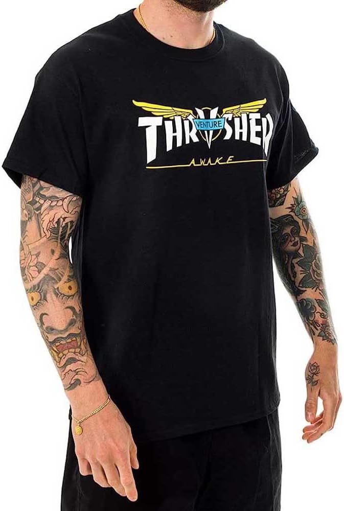 Thrasher Herren T-Shirt Venture Collab S/S, Grösse:M, Farben:Black