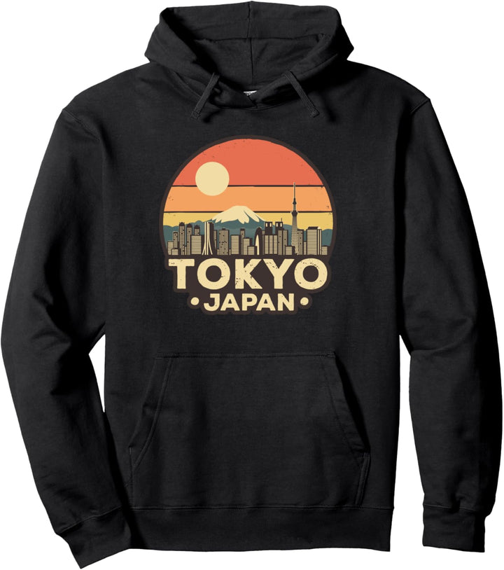 Vintage Tokyo Skyline Pullover Hoodie