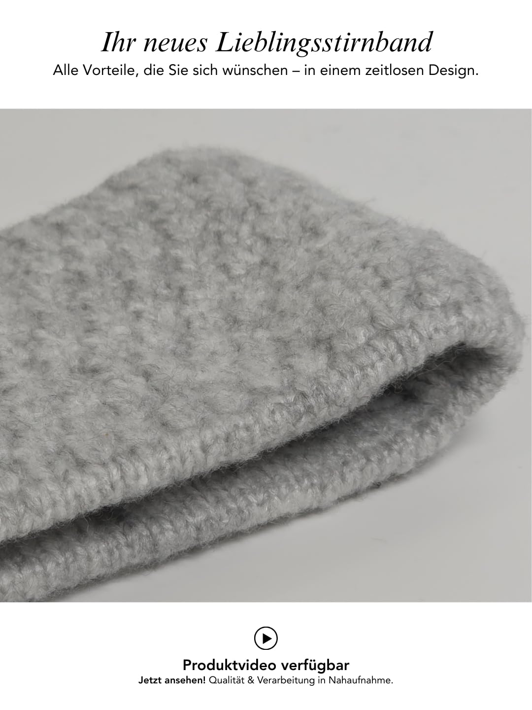Baesics Stirnband Grau für Damen & Herren – warme & elastische Unisex Ohrenwärmer mit Fleecefutter -
