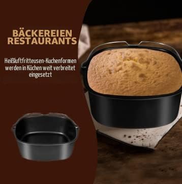 Airfryer Auflaufform Quadratisch, 22 cm Backform für Heissluftfritteuse Backform Heissluftfritteuse