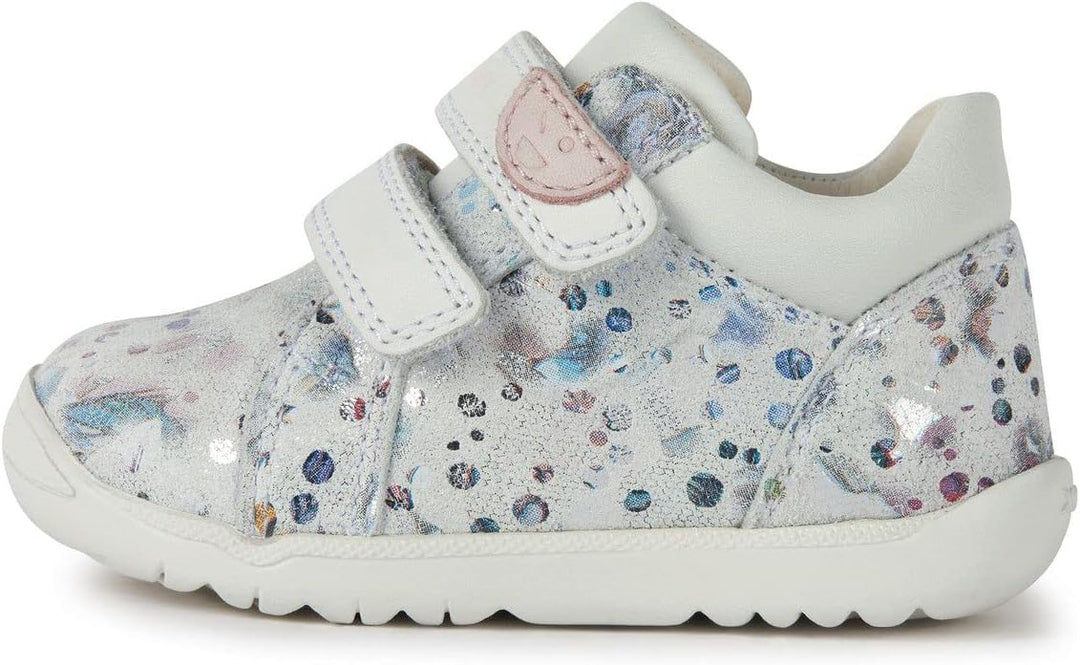 Geox Baby - Mädchen B Macchia GirlFirst Walker Shoe 25 EU Weiss, 25 EU Weiß