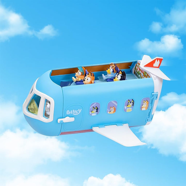 BlueY 3-in-1 Flugzeug-Spielset zum Ausklappen; Verwandlung von Flugzeug in Hotelresort & Boot! 70 cm