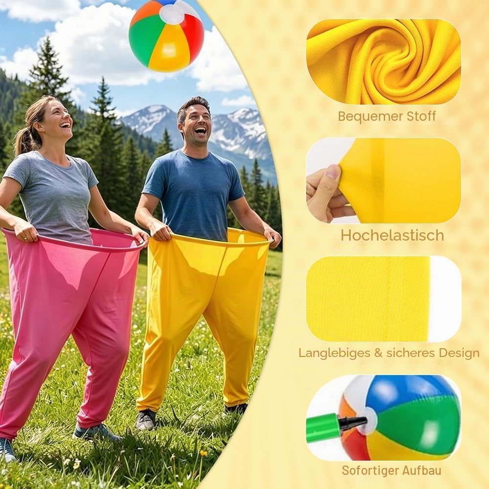 Granny Pants Wurfspiel, 2 Stück Granny Pants Yard Game Set, Oma Hosen Spiel mit 10 Hüpfbällen und 1