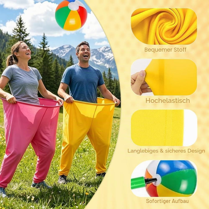 Granny Pants Wurfspiel, 2 Stück Granny Pants Yard Game Set, Oma Hosen Spiel mit 10 Hüpfbällen und 1
