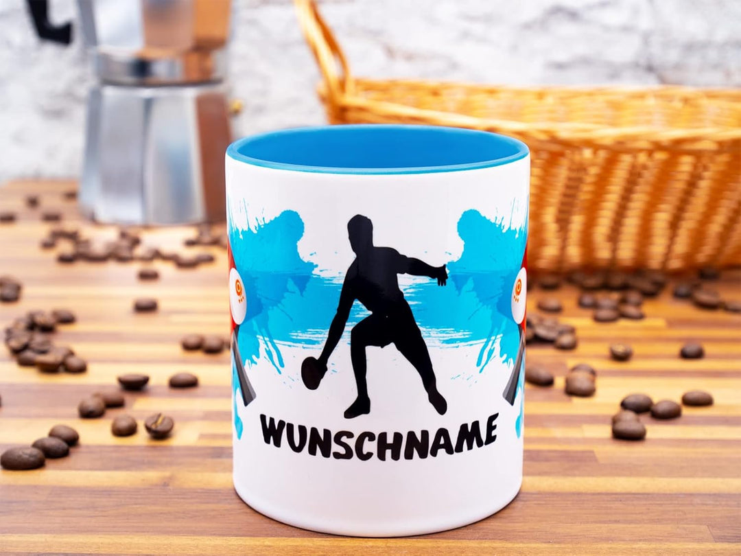 Tischtennis Tasse mit Name personalisiert Becher Geschenkidee Tischtennisspieler Geschenk für Traine