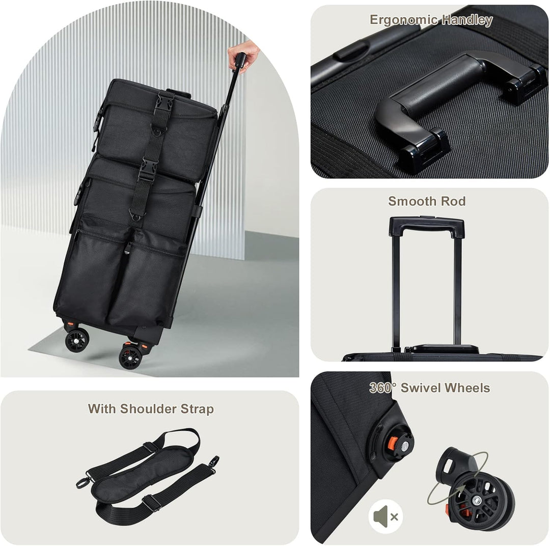 Kosmetik Trolley mit 8 Schubladen Kosmetikkoffer Make up Koffer Professioneller Friseurkoffer 2 in 1