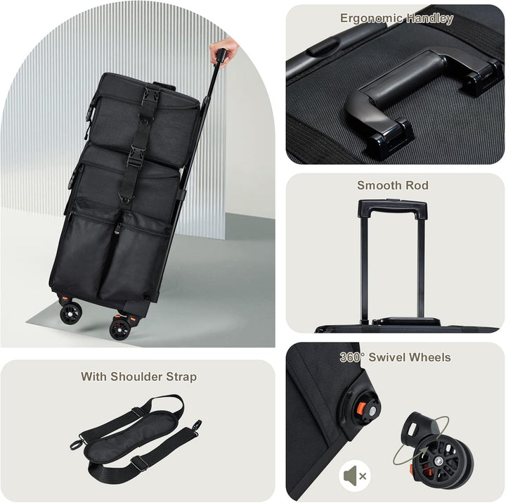 Kosmetik Trolley mit 8 Schubladen Kosmetikkoffer Make up Koffer Professioneller Friseurkoffer 2 in 1