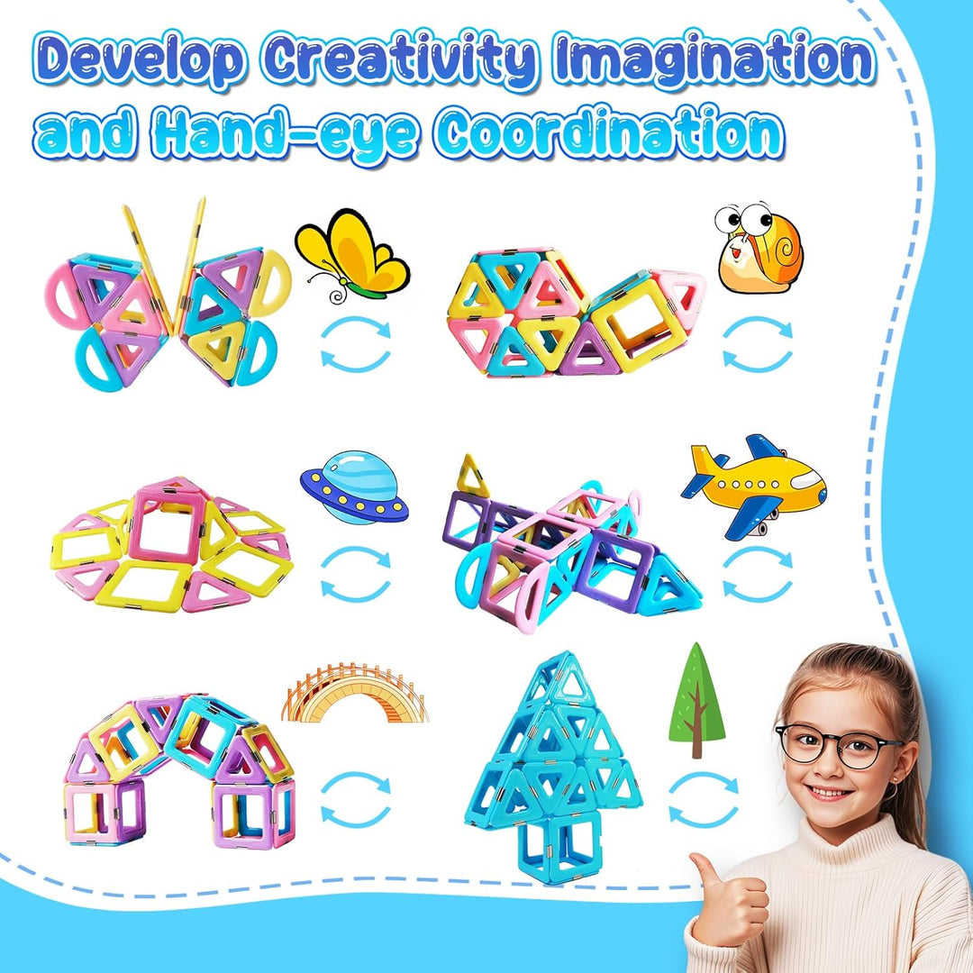 Magblock Magnetische Bausteine 52 Teiles Konstruktion Bauen Blöcke Kinder Pädagogisches Magnetspielz