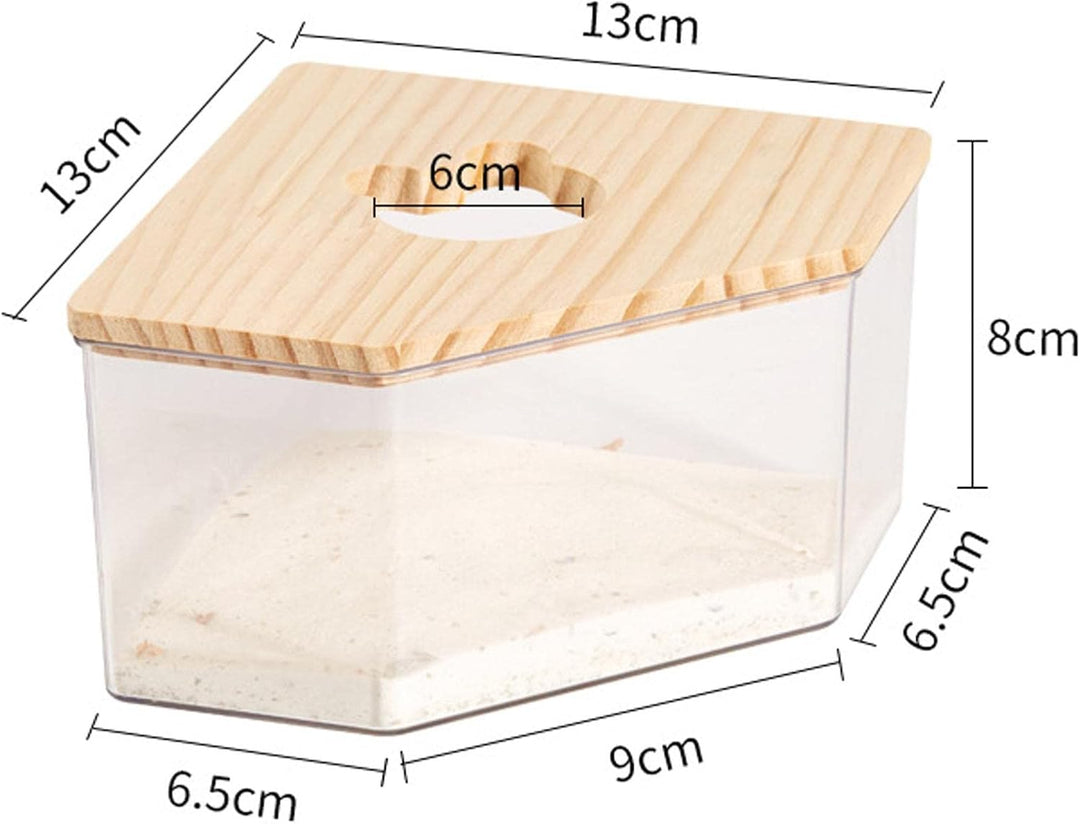 Milageto Hamster Sandbad Ecke, Hamster Toilette Klein, Transparenter 2-in-1 Bad & Toilettenschale au